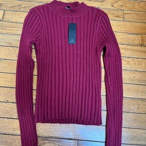 Lulu's Ribbed Maroon Turtleneck Sweater